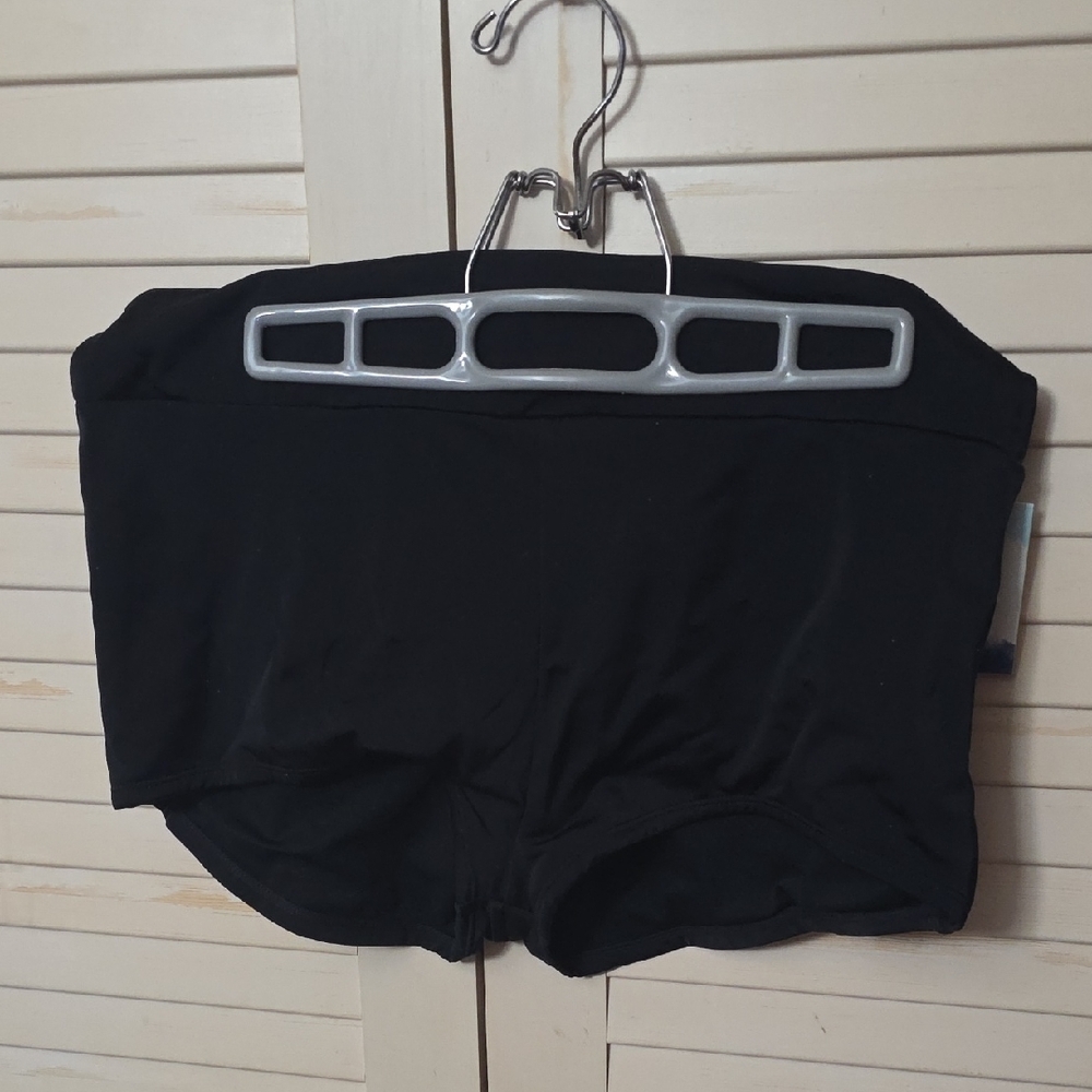 Black High-Waisted Swim Shorts